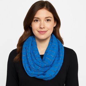 Mixit Silver Glittery Striped Infinity Scarf Blue One Size